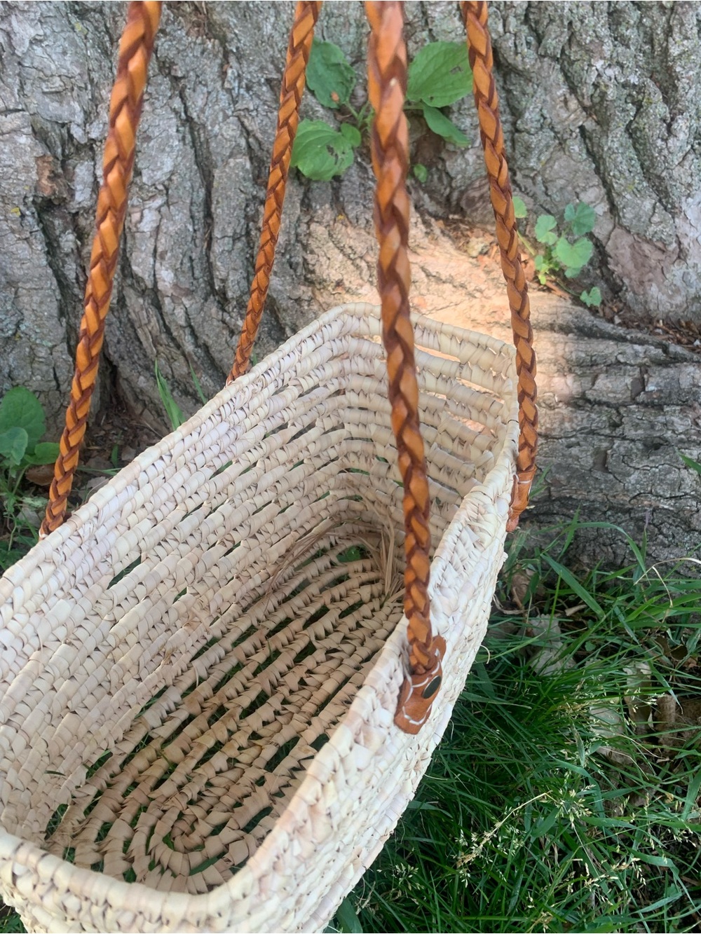 NWT Handwoven picnic basket bag- wicker basket -tote bag - beach bag basket - Picture 15 of 15